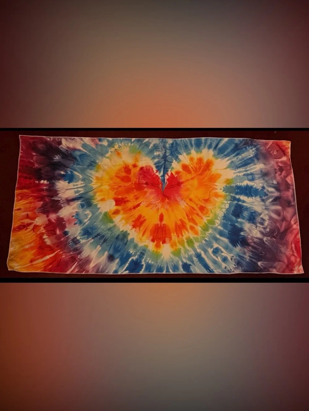 Tie Dye Heart Polyester Beach Towel